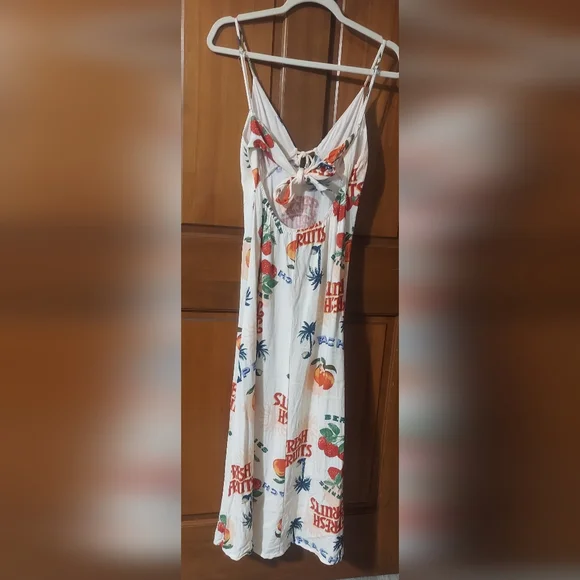 Paper Heart Fresh Fruits Print Linen-blend Maxi Dress - Picture 3 of 7